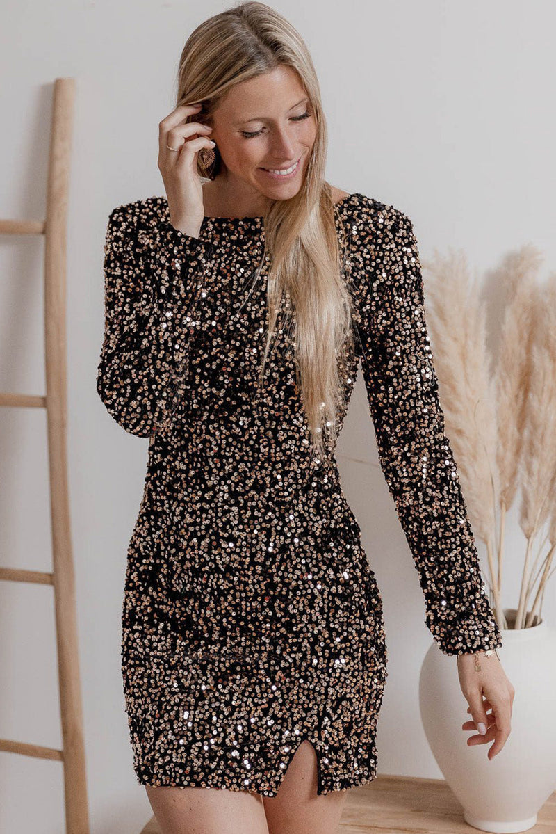 Mila – Stylisches Rundhals Minikleid mit langen Ärmeln