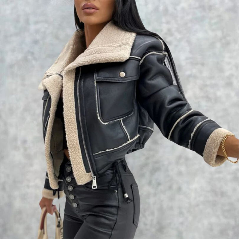 Mila - Warm Langärmelig Jacke Mit Taschen