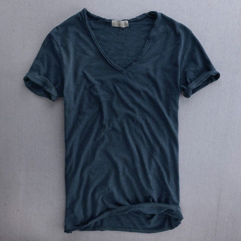 Rainer – Locker sitzendes V Ausschnitt Shirt mit kurzen Ärmeln