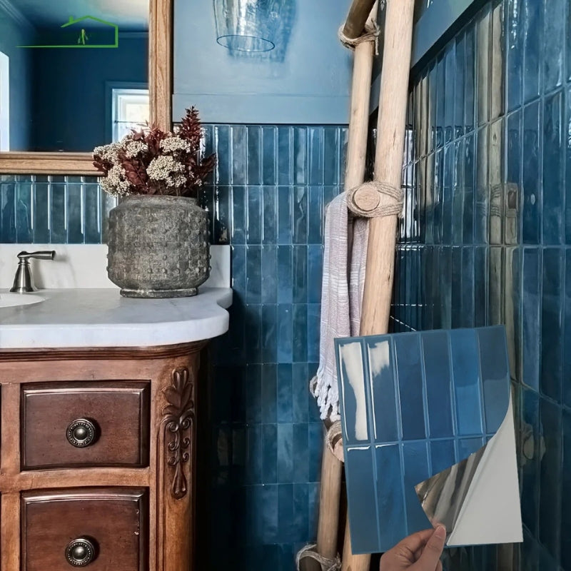 DecoTile - Wasserfeste selbstklebende 3D Wandfliesenaufkleber mit realistischem Fliesendesign