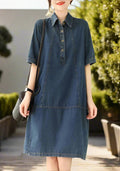 Selma – Stylisches knielanges Kleid mit Knopfleiste und Umlegekragen