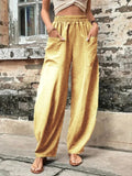 Hannah – Locker geschnittene lange Hose mit elastischem Bund und Taschen