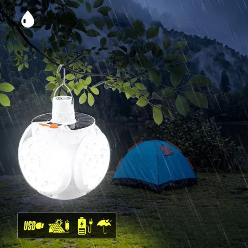 SolarGlow - Solarbetriebene Außenleuchte mit USB Aufladung und mehreren Modi