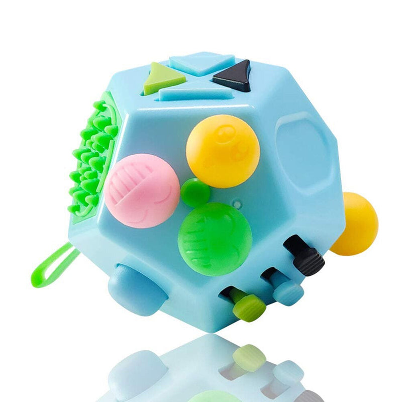 TactiCube – 12 Seitiger sensorischer Spielwürfel mit Tasten Schaltern und Zappelwerkzeugen