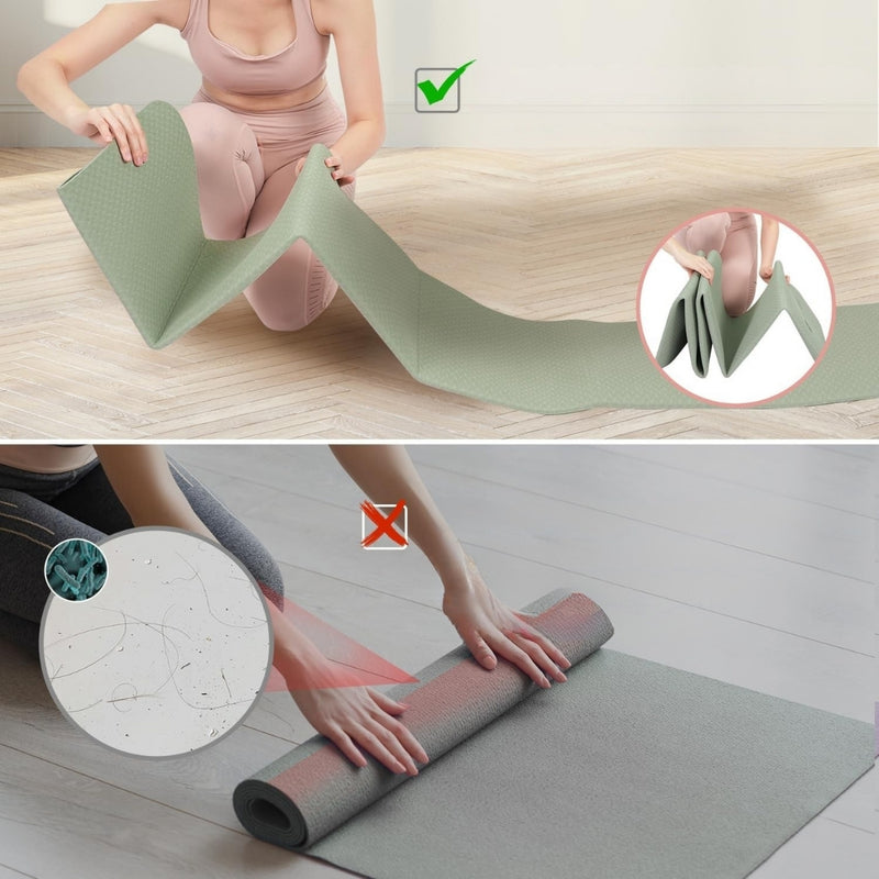 FlexEase - Faltbare Yoga Matte Kompakte Anti Rutsch Matte für Yoga und Bodentraining
