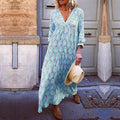 Sophie – Lässiges Langarmkleid mit V Ausschnitt und Blumendruck