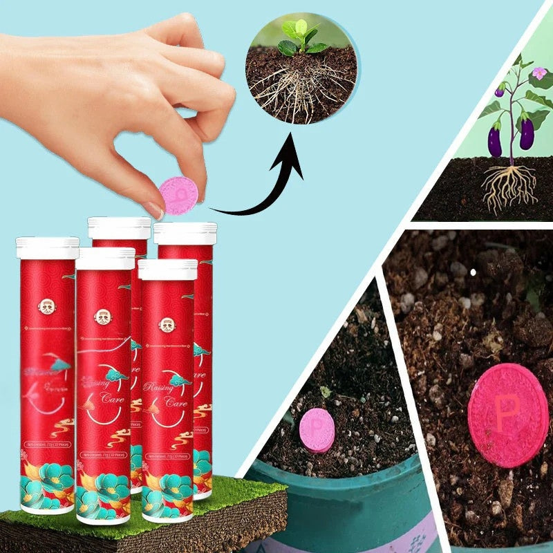 GrowEase - Langsame Freigabe Düngemitteltabletten für gesunde Pflanzen Blumen und Gartenwachstum
