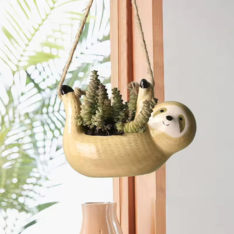 SlothBloom – Tragbare hängende Blumentöpfe mit verspieltem Faultier Design für einzigartige Dekoration