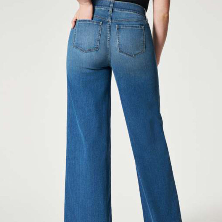 Livia - Bequeme Jeans mit weitem Bein und hoher Taille mit Taschen und Reißverschlüssen