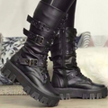 Emilia – Lässige rutschfester Sohle Stiefel mit Reißverschluss und Schnallen