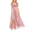Selina – Stylisches ärmelloses Maxikleid mit Rundhalsausschnitt und Seitenschlitz