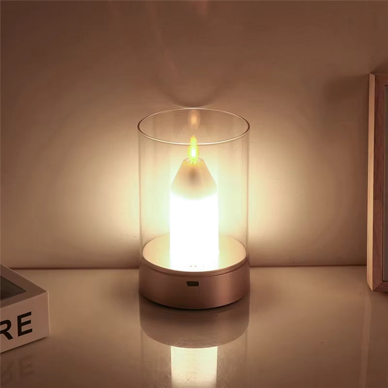 AuraFern – Kerzenlampe mit schwebendem Flammeneffekt und elegantem Sensordesign