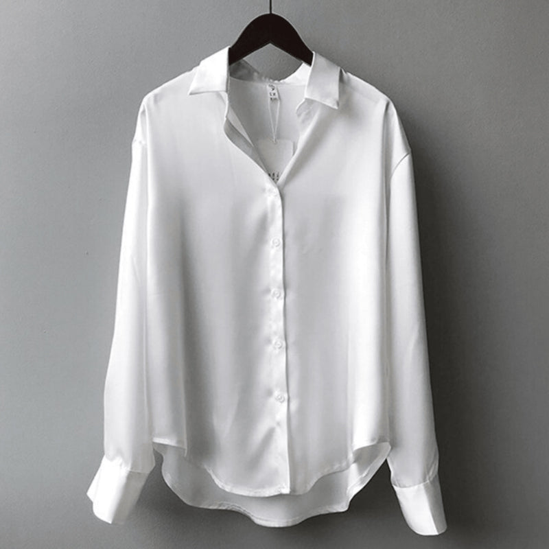 Celina – Langarmshirt mit Umlegekragen und Knopfverschluss