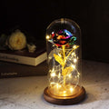 LumiRose – LED Rosen Tischlampe mit Glaskuppel und zwei Stromversorgungsoptionen