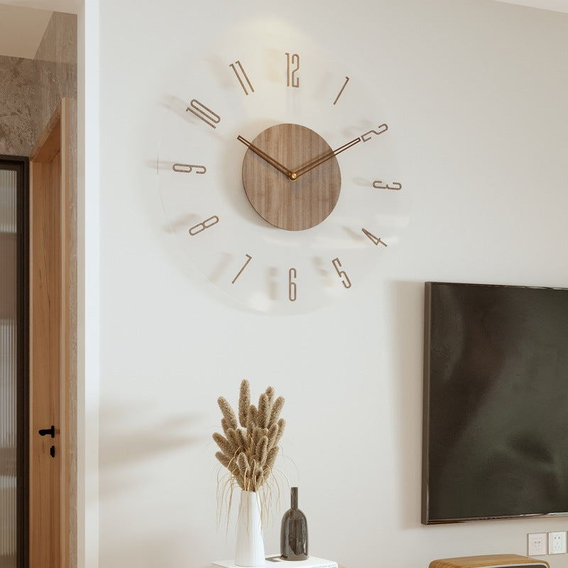TimberTime – Klassische Wanduhr mit geräuschlosem Uhrwerk und minimalistischem Entwerfen