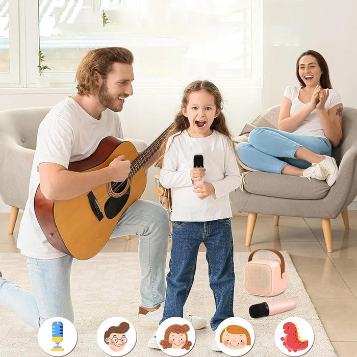 EchoTune – Mini Karaoke Lautsprecher mit kabellosen Mikrofonen für Singspaß Hause