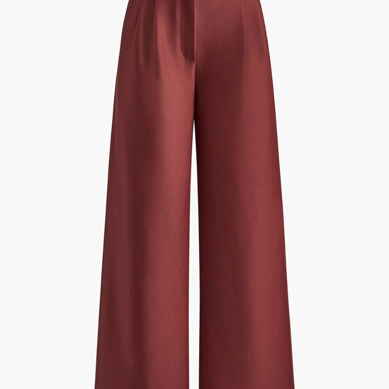Diana – Lässige hoch taillierte Hose mit weitem Bein und Taschen