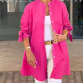 Marla – Modisches Langarm Hemdkleid mit Knopfleiste