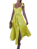 Alina – Modisches Ärmelloses Kleid mit Blumenprint und Schleife