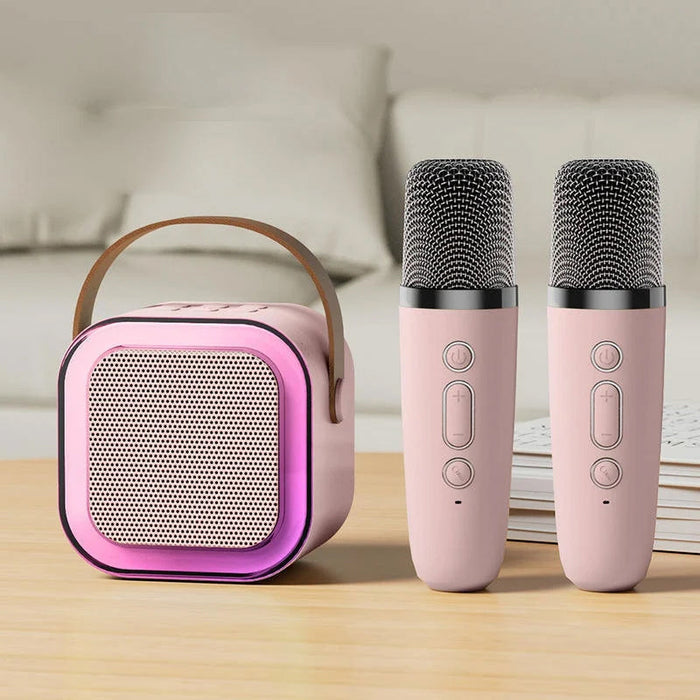 EchoTune – Mini Karaoke Lautsprecher mit kabellosen Mikrofonen für Singspaß Hause