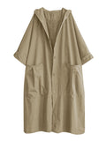 Bianca – Lässiger Kapuzen Trenchcoat mit langen Ärmeln und Knöpfen