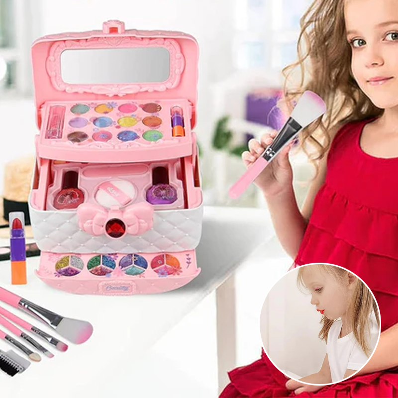 BeautyBloom - Prinzessinnen Schmink kreatives Kosmetikset mit Lippenstift Lidschatten und Pinseln