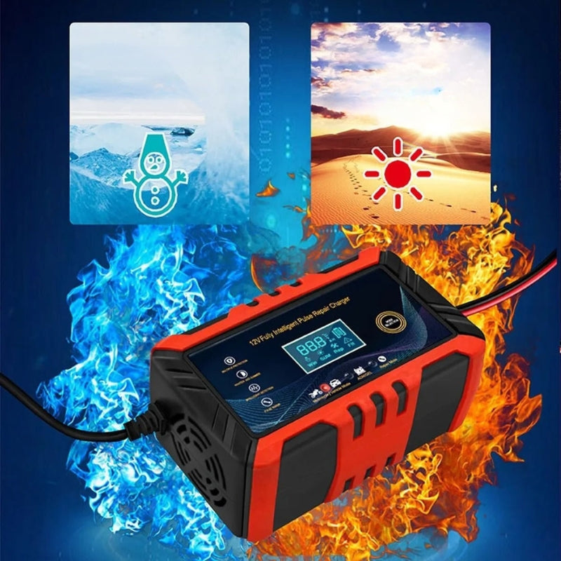 AutoPulse – 12 V Autobatterieladegerät mit LCD Display und Starthilfe Batterieunterstützung