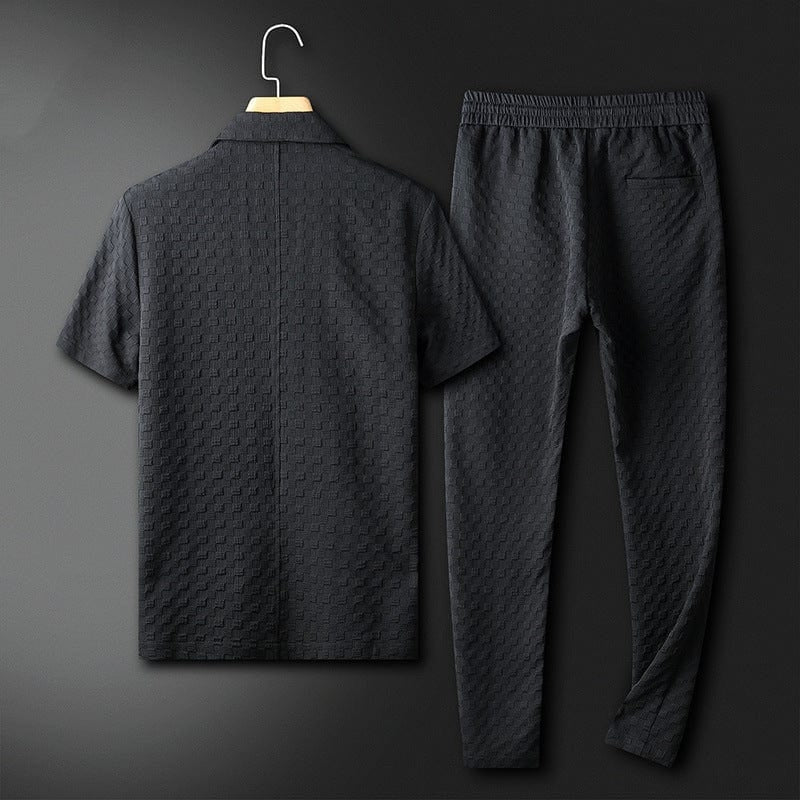 Bruno - Zweiteiliges Satz mit Kurzarm Strickjacke und Hose mit Kordelzug