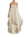 Miriam - Lässiges langes Kleid mit Blumenmuster und Spaghettiträgern