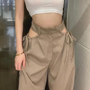 Zianah – Modische Hohe Taille Weites Bein Hose mit lockerer Passform