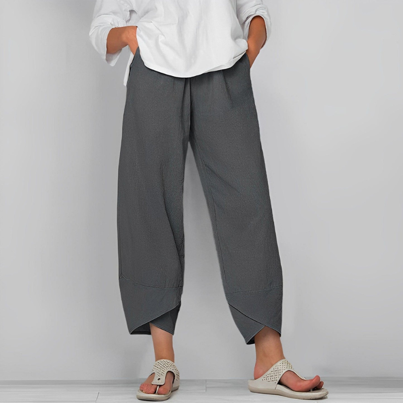 Melina – Lockere Passform Hose mit elastischem Bund und weitem Bein