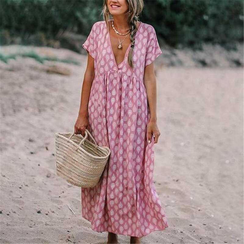 Isla – Stilvolles Bohemian Kleid Mit V Ausschnitt