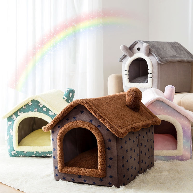 PawLoom – Flauschiges Haustierhaus für den Innenbereich mit waschbarem und abnehmbarem Bezug