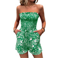 Loreen - Elastischer Bandeau Jumpsuit mit Blumenmuster und Taschen