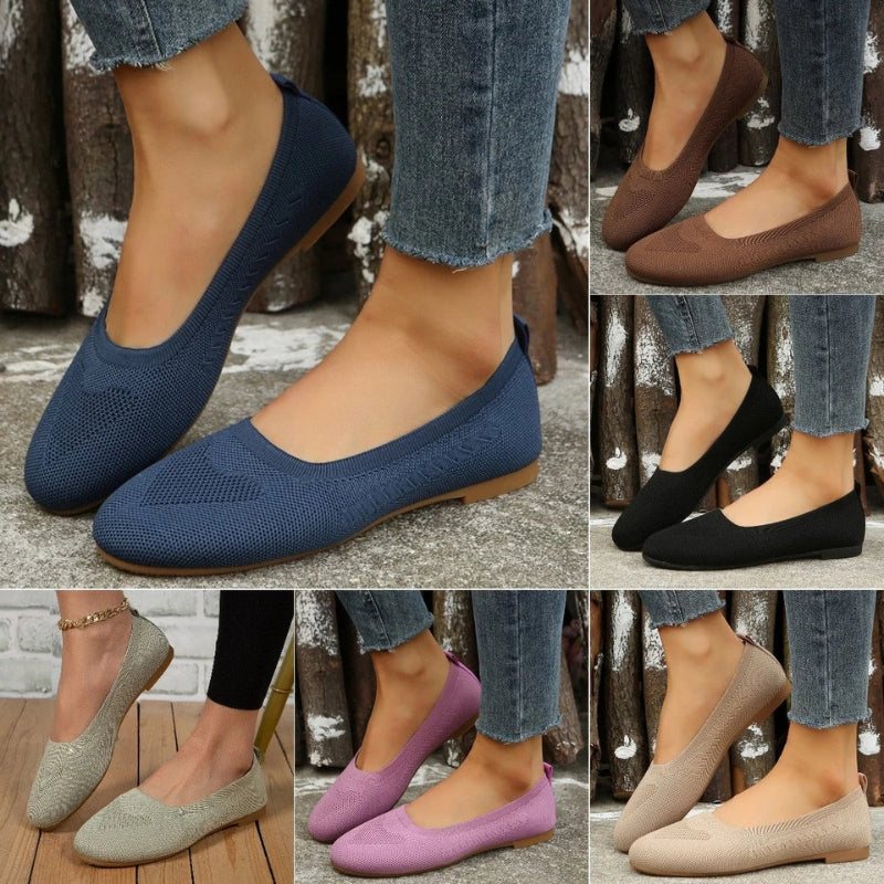 Bettina - Leichte flache Schuhe mit runder Zehe und atmungsaktivem Gestaltung