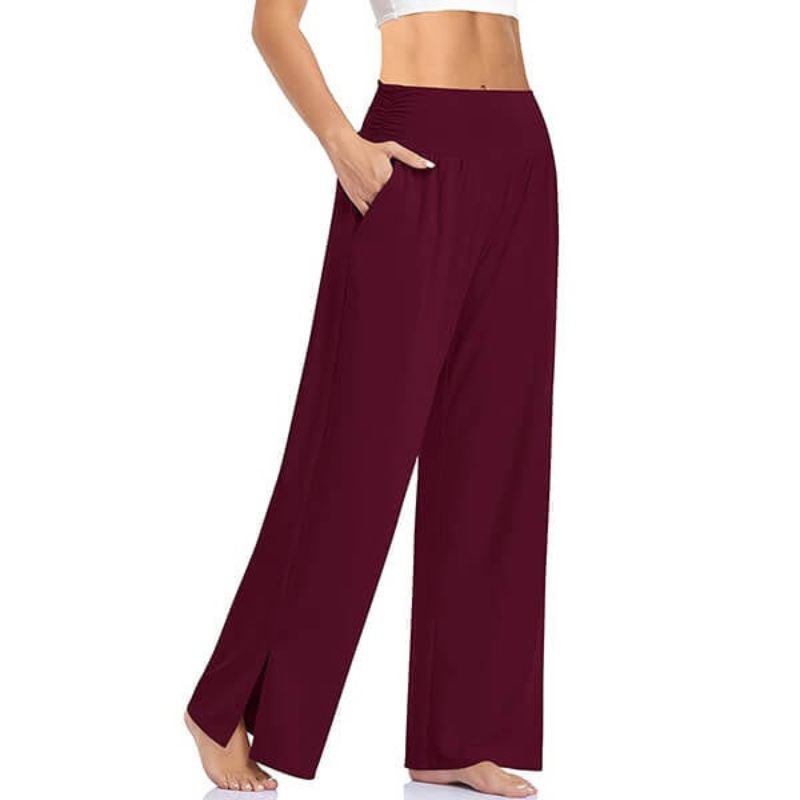 Eliana – Stylische Yogahose mit hohem Bund Seitentaschen und weitem Beinschnitt