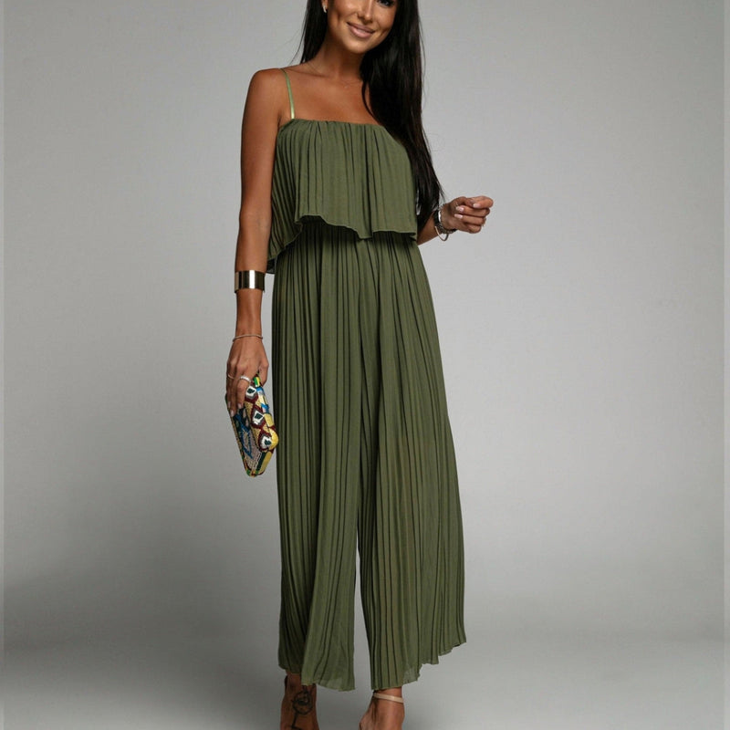 Anika – Trägerloser Jumpsuit mit fließendem Saum und bequemer Passform