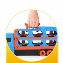 TrackTrekka – 3 in 1 Autotransporter mit klappbarer Rennstrecke und eingebautem Stauraum