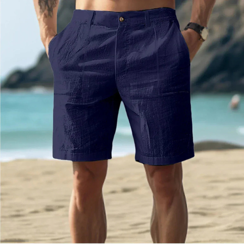 Rainer – Leichte Shorts mit Taschen und Hosenschlitz mit Knopfleiste