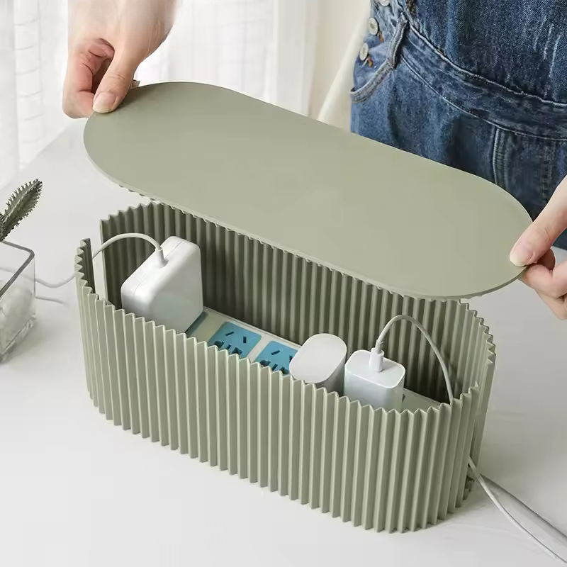 CordBox – Schlanke Kabelaufbewahrungsbox für die Schreibtischorganisation