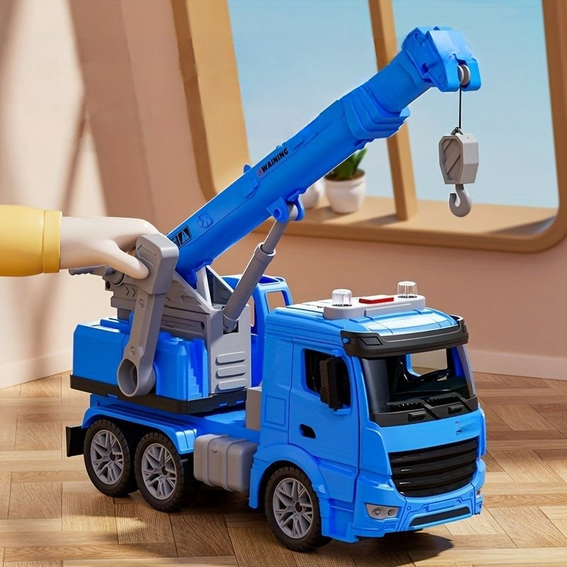 LiftMaster - Crane Truck Spielzeug Robustes Baufahrzeug mit realistischen Geräuschen und beweglichem Kran