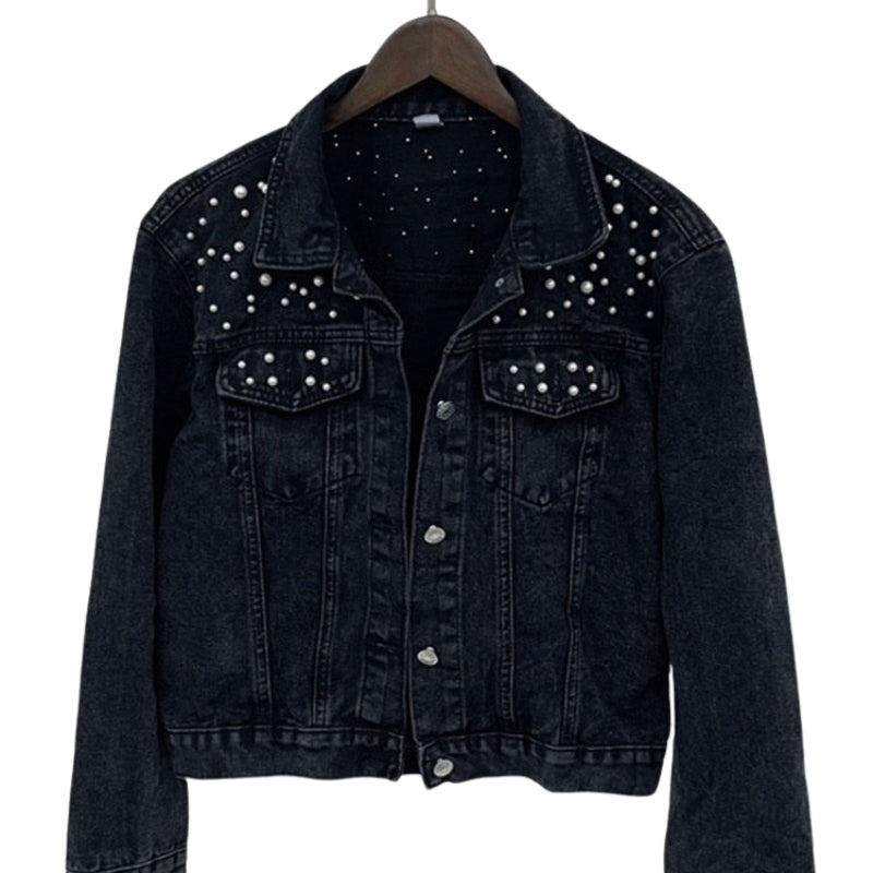 Zerline – Langärmlige Jacke mit Perlendetail Knöpfen und Taschen