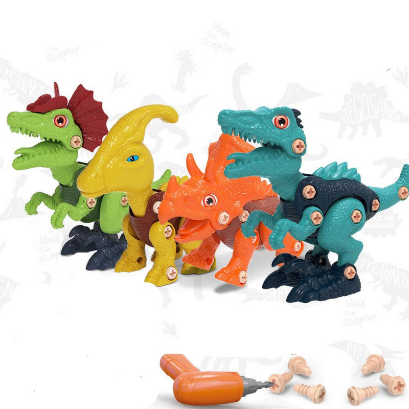 DinoCreate - Dinosaurier Konstruktionsspielzeug kreatives Bau und Schraubspielset für Kinder
