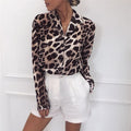 Hanna – Bluse mit Umlegekragen und Leopardenmuster und langen Ärmeln