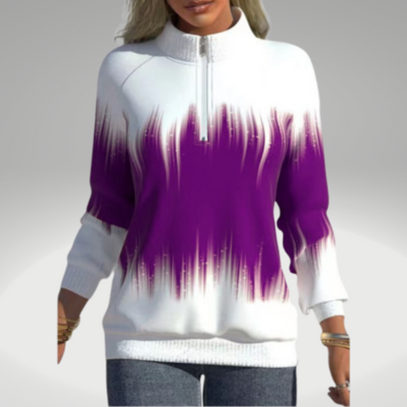 Paula – Lässiger Langarmpullover mit Reißverschluss