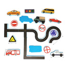 AquaDrive – Verkehrsbadespielzeugset mit schwimmenden Schienen und Mini Auto Straßenspiel