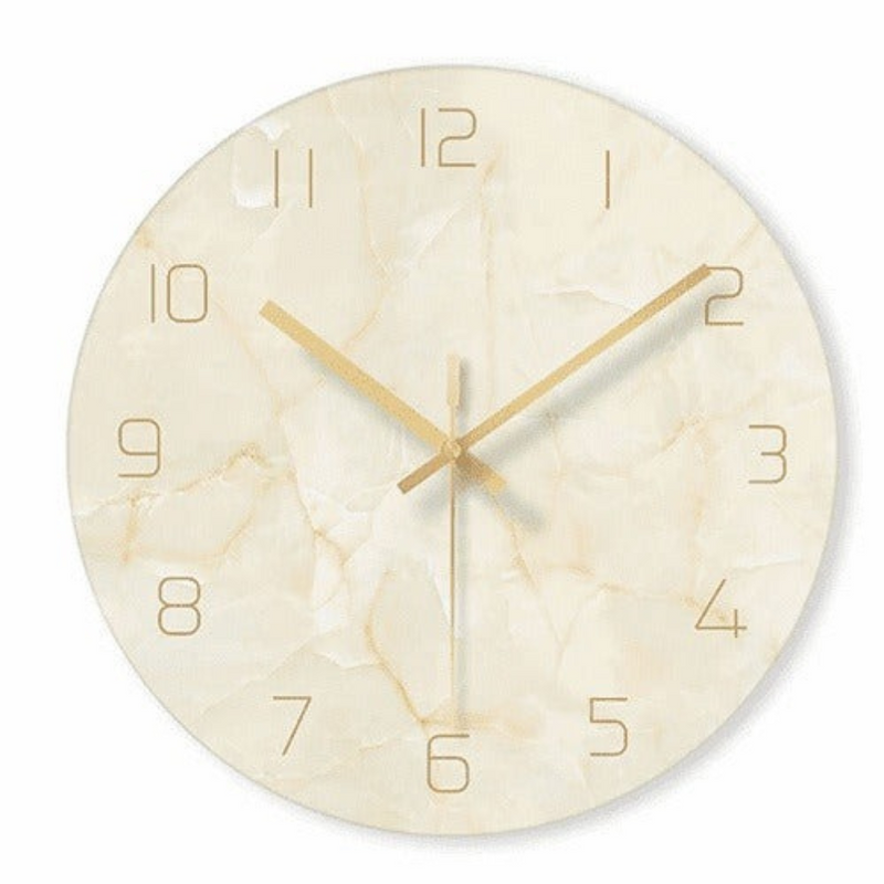 TickLure – Dekorative Wanduhr mit Marmoroptik und geräuschlosem Uhrwerk
