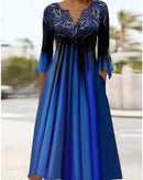 Amalia – Plissiertes Kurzarmkleid mit V Ausschnitt und Taschen