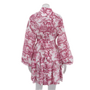 Tamara – Stilvolles bedrucktes Minikleid mit langen Ärmeln und Gürtel Taille