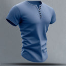 Aaron - Bequemes Schlanke Passform  Hemd mit kurzen Ärmeln und Knöpfen